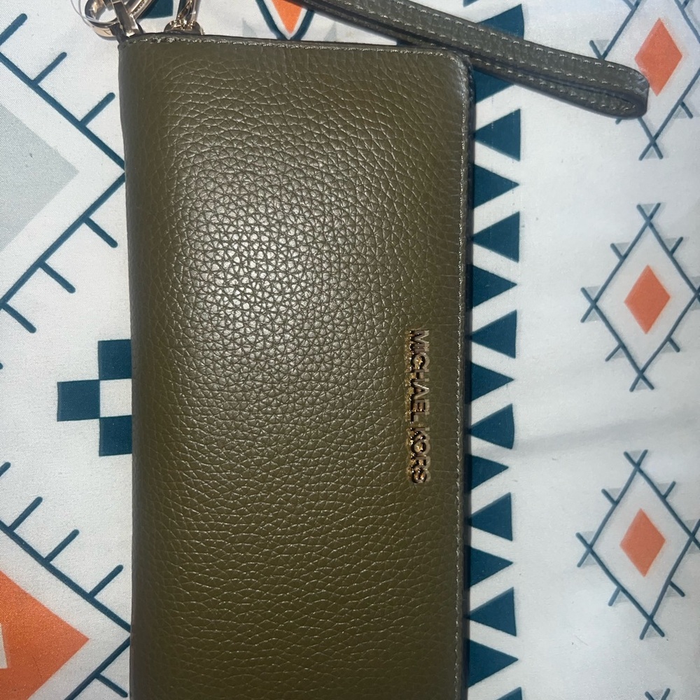 Michael Kors Olive Green Wristlet